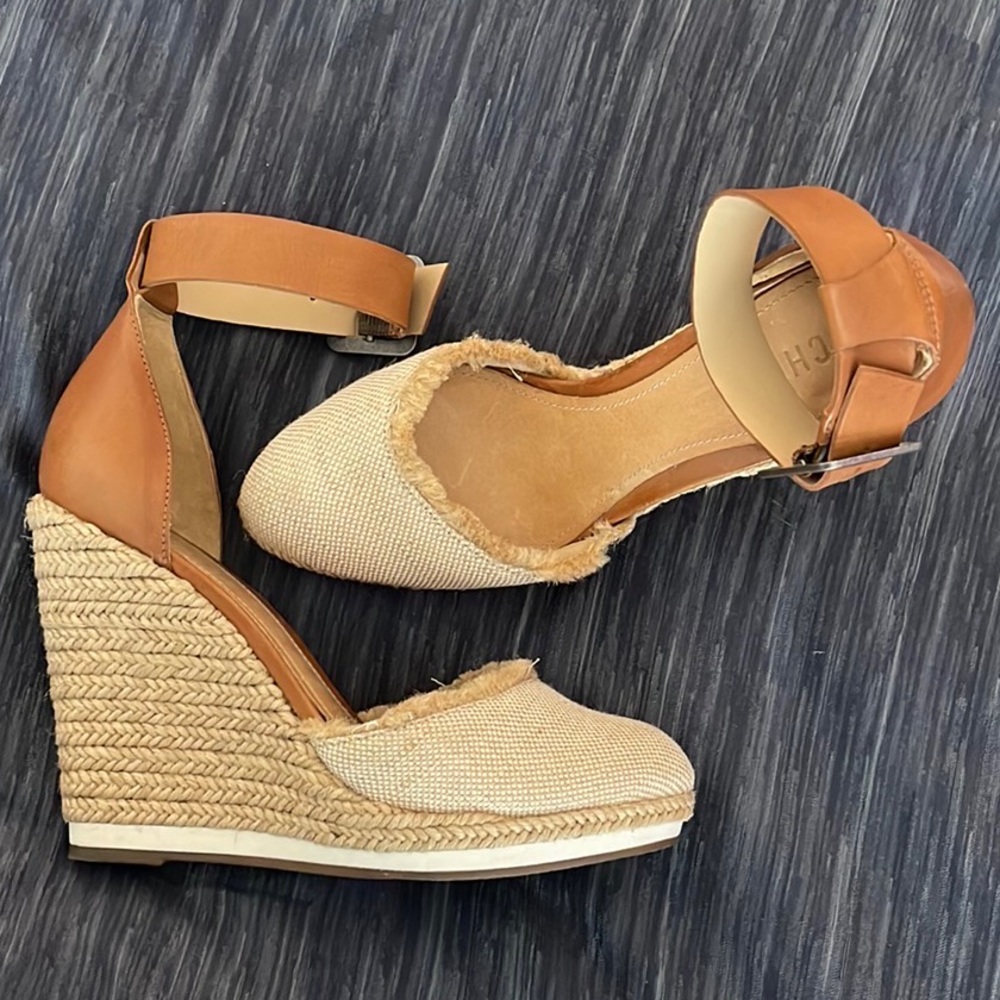 NEW Schutz Leather Espadrille Wedge